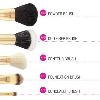 BH Cosmetics Face Essential 5 Piece Brush Set - Brush List