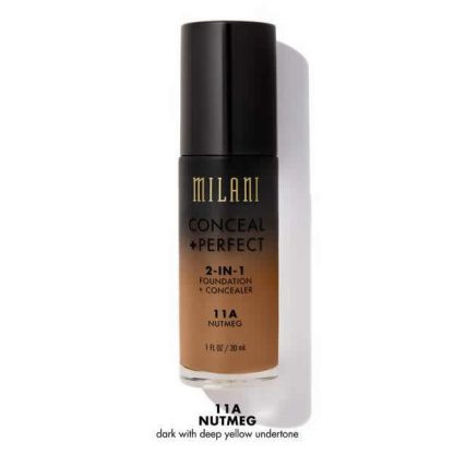 Milani Conceal + Perfect 2-In-1 Foundation + Concealer - 11A Nutmeg - Matte Foundation - Original Cosmetics Nigeria - Authentic Cosmetics - Original Milani Products - Lagos - Abuja - Port Harcourt